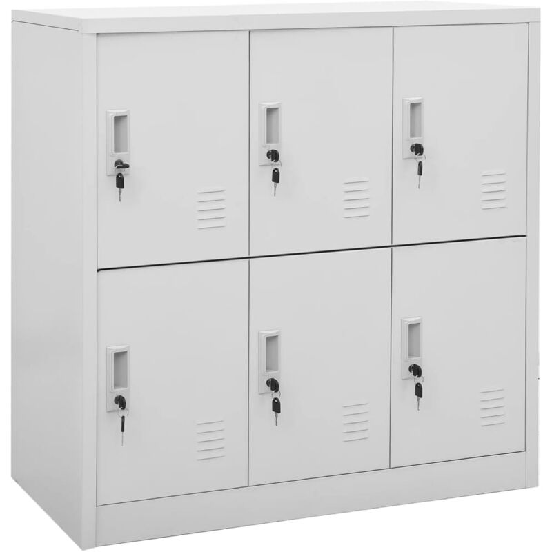 foto del prodotto vidaxl armadietto con chiave grigio chiaro 90x45x92,5 cm in acciaio