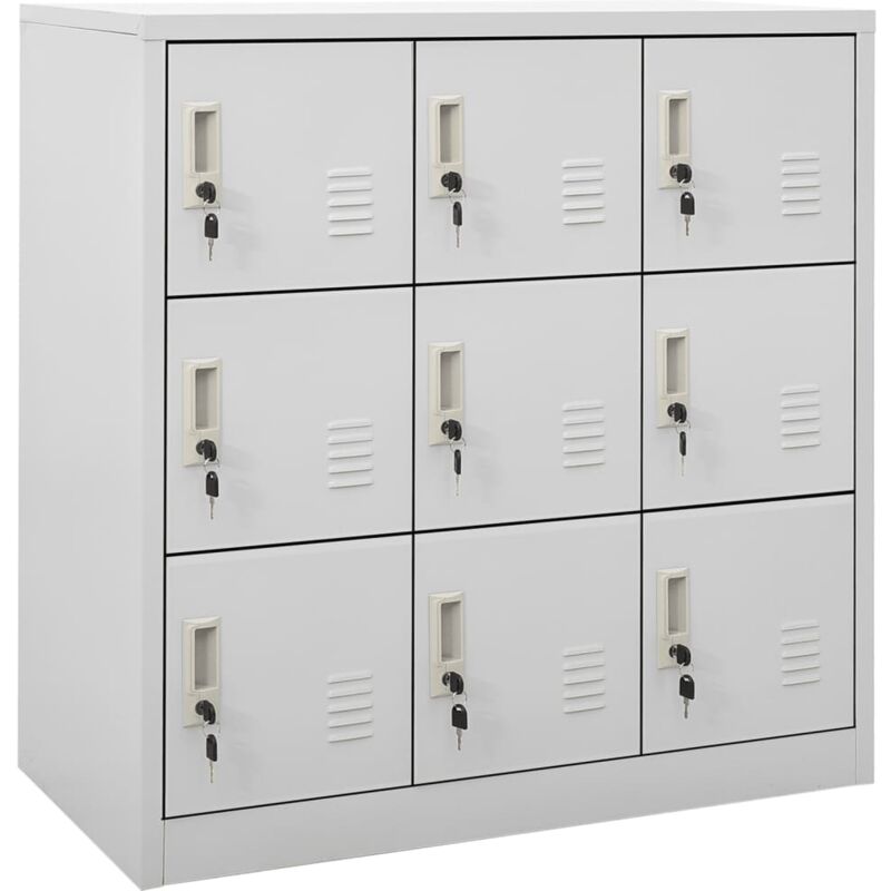 foto del prodotto vidaxl armadietto con chiave grigio chiaro 90x45x92,5 cm in acciaio