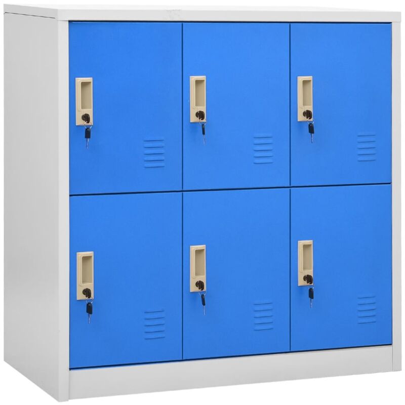 foto del prodotto vidaxl armadietto con chiave grigio chiaro e blu 90x45x92,5 cm acciaio