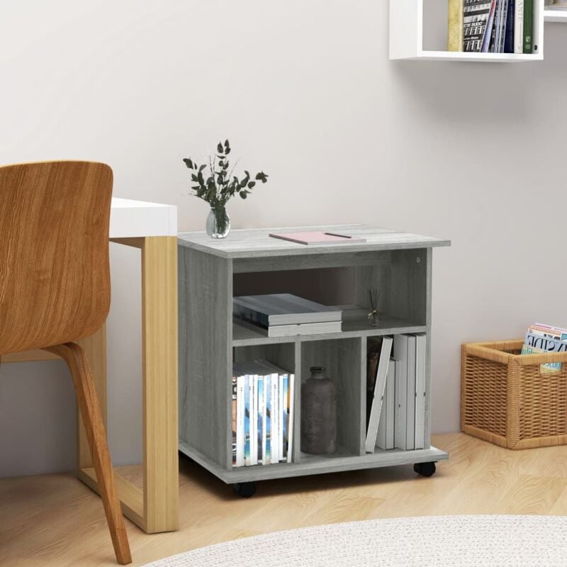 foto del prodotto vidaxl armadietto con ruote grigio sonoma 60x45x60cm legno multistrato