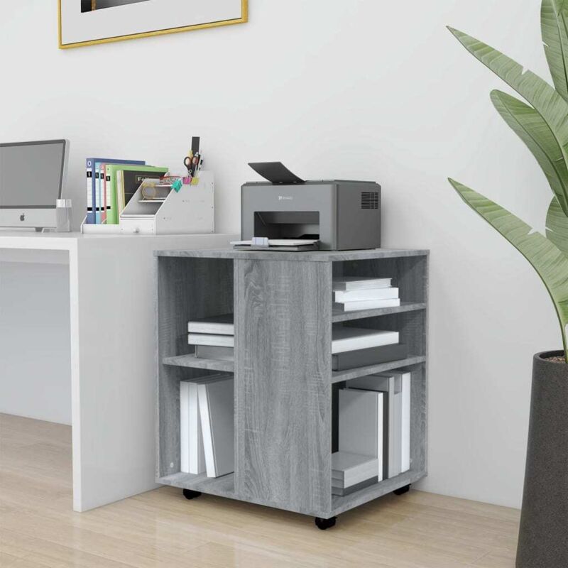 foto del prodotto vidaxl armadietto con ruote grigio sonoma 60x53x72cm legno multistrato