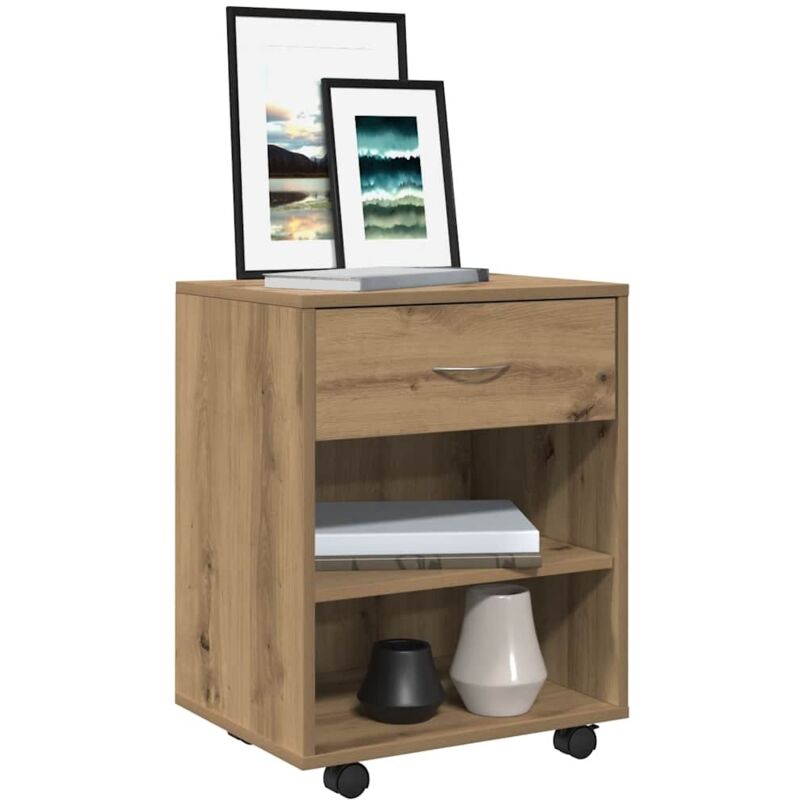 foto del prodotto vidaxl armadietto con ruote rovere artigianale 46x36x59 cm truciolato