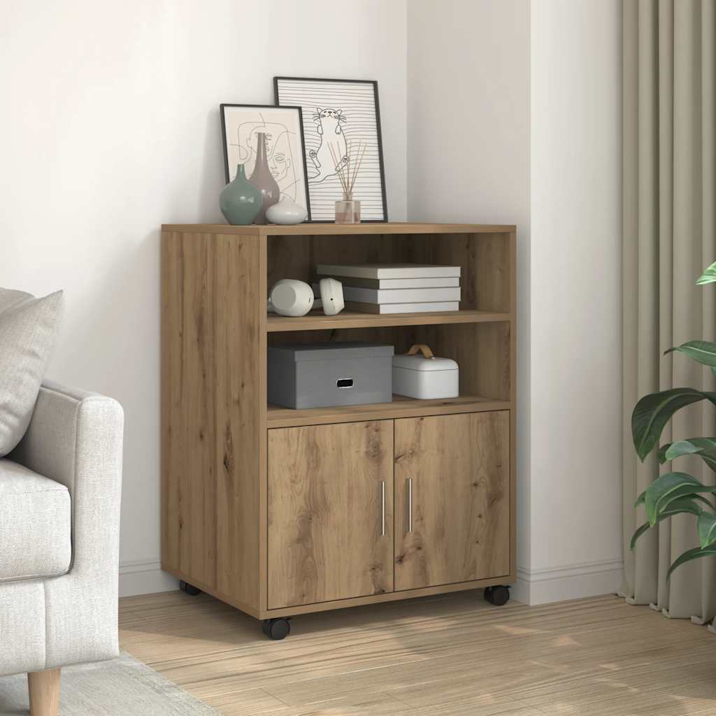 foto del prodotto vidaxl armadietto con ruote rovere artigianale 60x48x81 cm truciolato