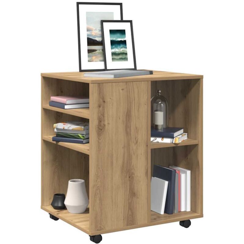 foto del prodotto vidaxl armadietto con ruote rovere artigianale 60x53x72 cm truciolato