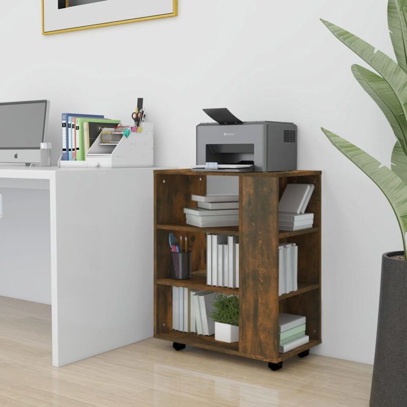 foto del prodotto vidaxl armadietto con ruote rovere fumo 60x35x75 cm legno multistrato