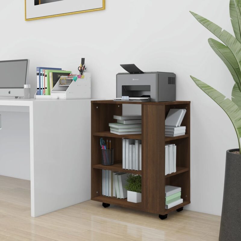 foto del prodotto vidaxl armadietto con ruote rovere marrone 60x35x75 cm in legno