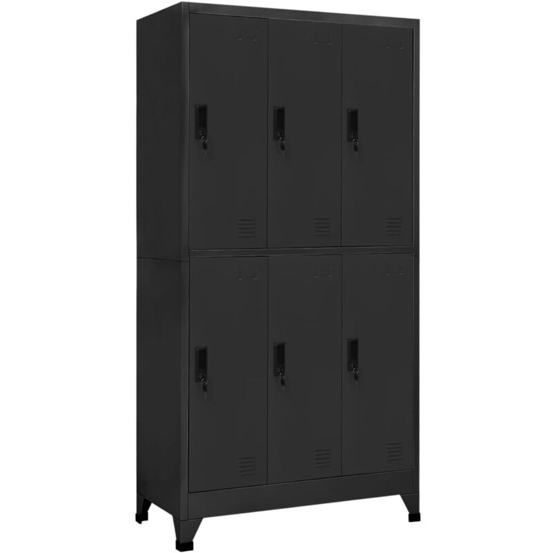 foto del prodotto vidaxl armadietto con serratura antracite 90x45x180 cm in acciaio