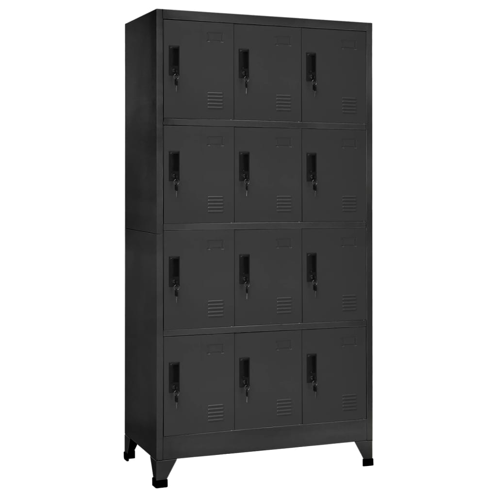 foto del prodotto vidaxl armadietto con serratura antracite 90x45x180 cm in acciaio