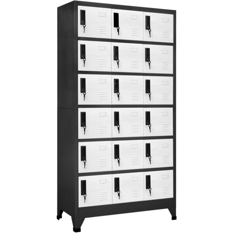 foto del prodotto vidaxl - armadietto con serratura antracite e bianco 90x40x180cm acciaio