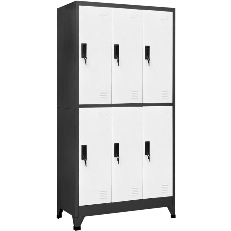 foto del prodotto vidaxl armadietto con serratura antracite e bianco 90x45x180cm acciaio 874516