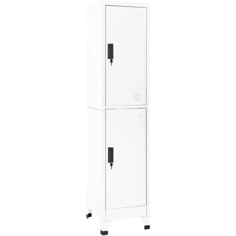 foto del prodotto vidaxl armadietto con serratura bianco 38x45x180 cm in acciaio