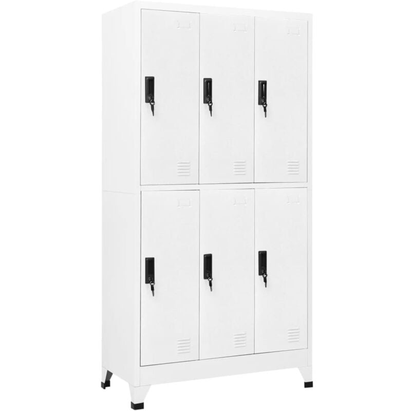 foto del prodotto vidaxl - armadietto con serratura bianco 90x45x180 cm in acciaio
