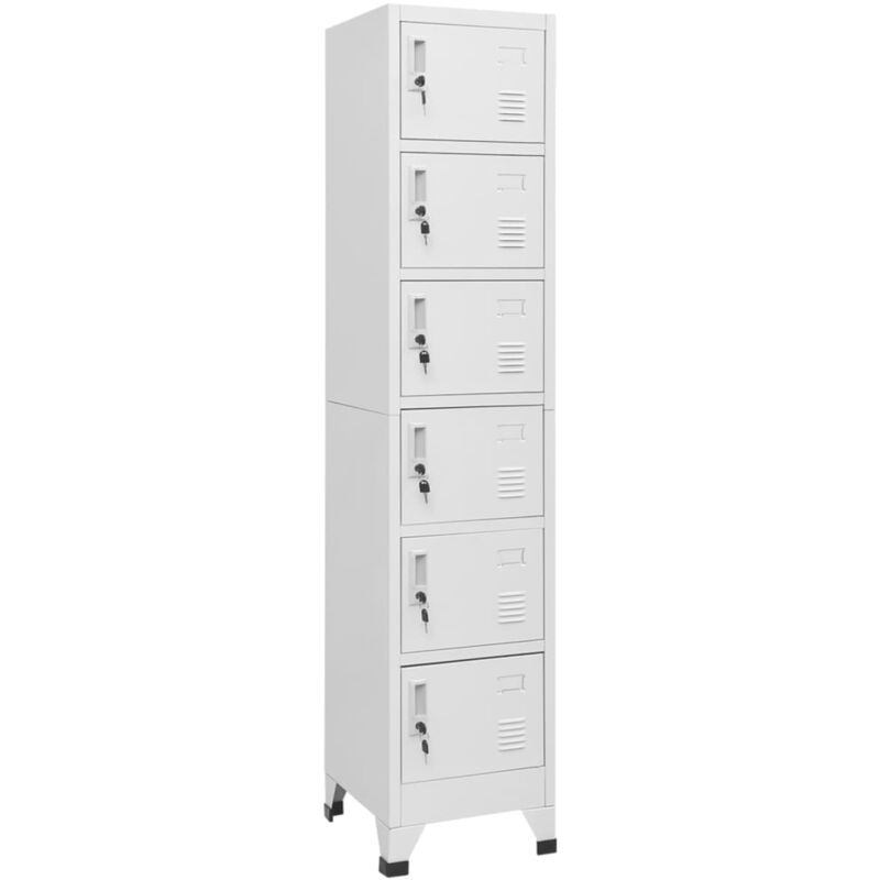 foto del prodotto vidaxl armadietto con serratura grigio chiaro 38x40x180 cm in acciaio 610199