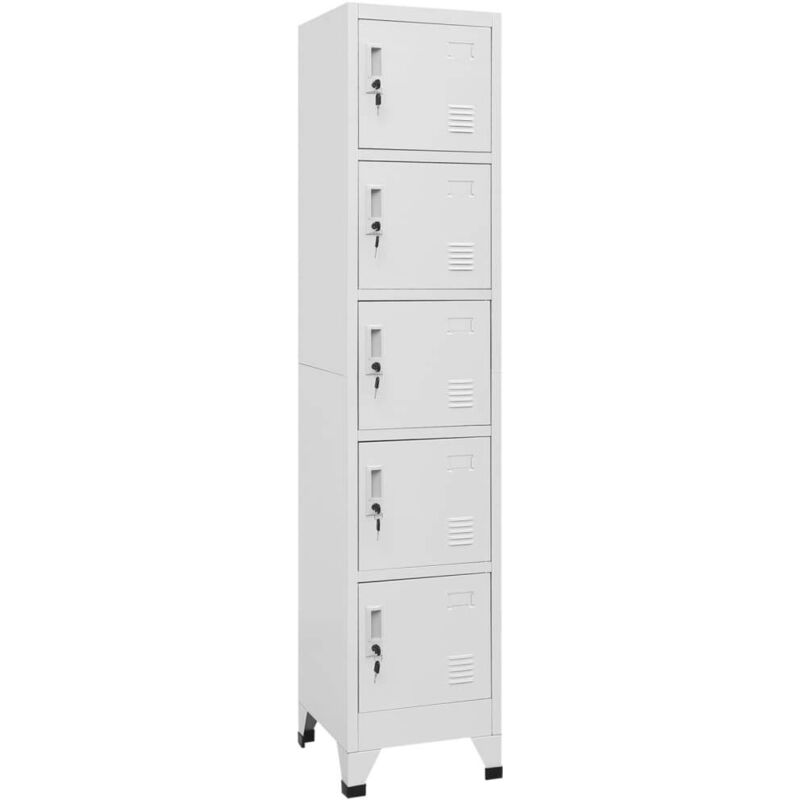 foto del prodotto vidaxl armadietto con serratura grigio chiaro 38x40x180 cm in acciaio