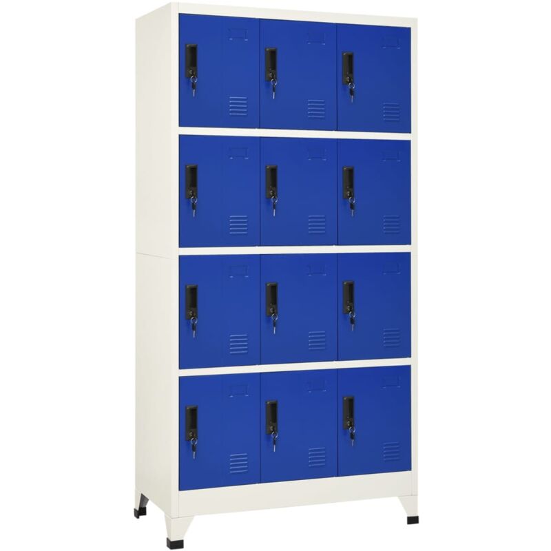 foto del prodotto vidaxl armadietto con serratura grigio e blu 90x45x180 cm in acciaio