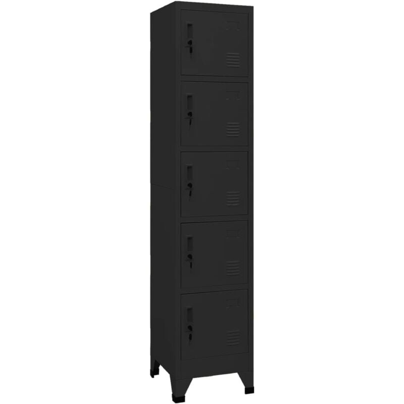 foto del prodotto vidaxl armadietto con serratura nero 38x40x180 cm in acciaio