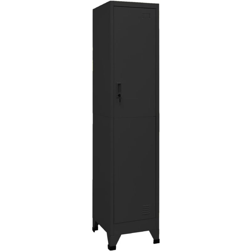foto del prodotto vidaxl armadietto con serratura nero 38x45x180 cm in acciaio