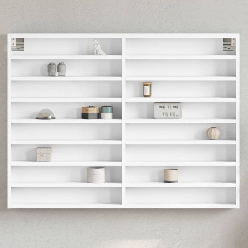 foto del prodotto vidaxl armadietto con vetrina bianco 100x8,5x75 cm legno multistrato