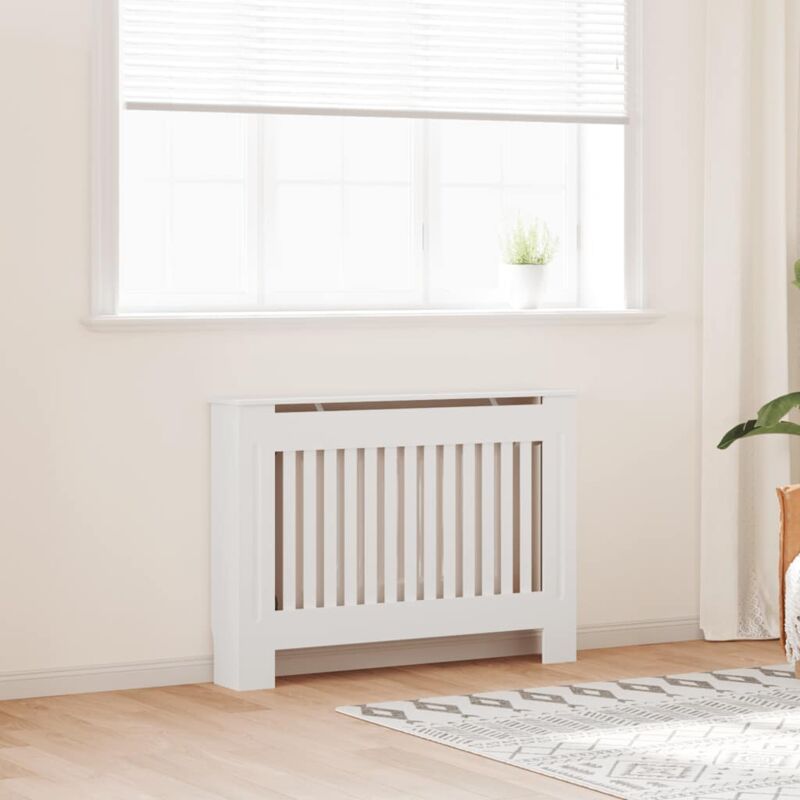 foto del prodotto vidaxl armadietto copritermosifone in mdf bianco 112 cm