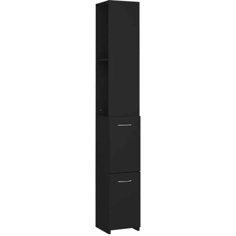 foto del prodotto vidaxl armadietto da bagno nero 25x26,5x170 cm in legno multistrato