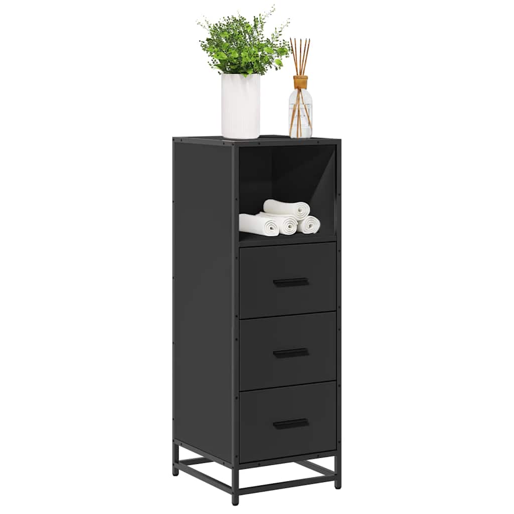 foto del prodotto vidaxl armadietto da bagno nero 35x37,5x100 cm in legno multistrato