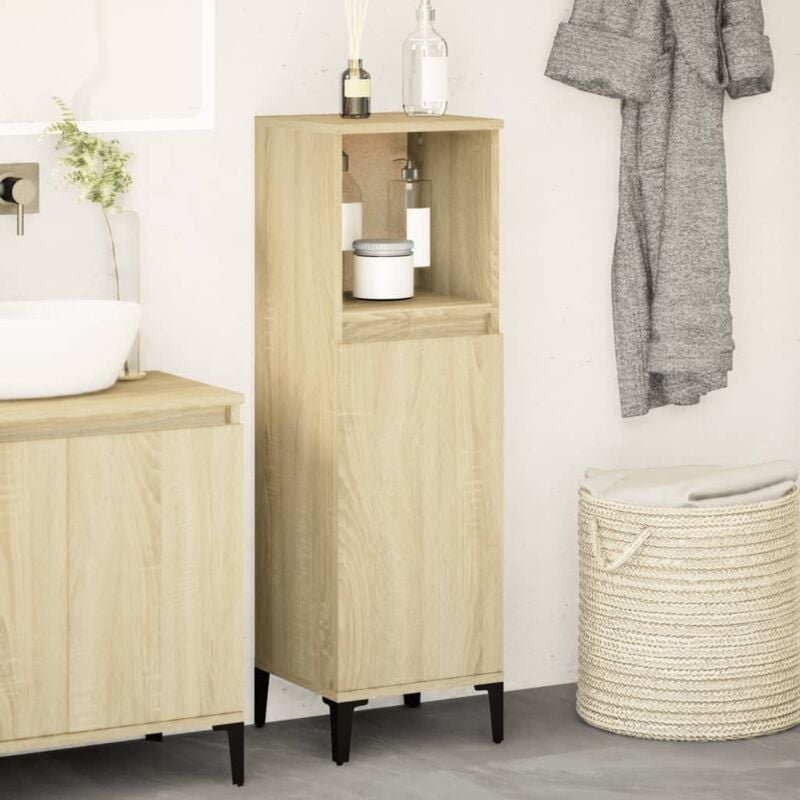 foto del prodotto vidaxl armadietto da bagno rovere sonoma 30x30x100cm legno multistrato