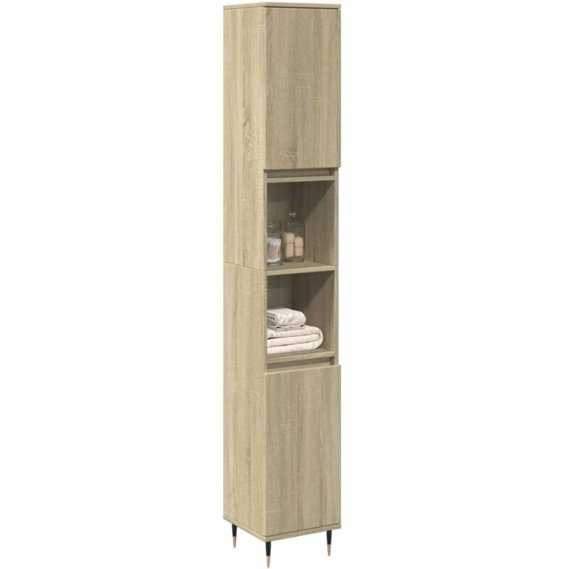 foto del prodotto vidaxl armadietto da bagno rovere sonoma 30x30x190cm legno multistrato