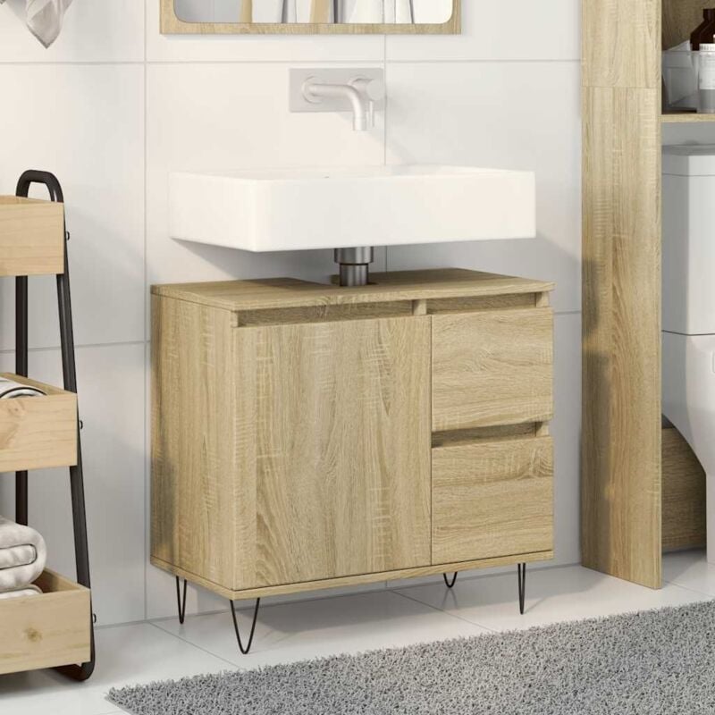 foto del prodotto vidaxl armadietto da bagno rovere sonoma 65x33x60 cm legno multistrato