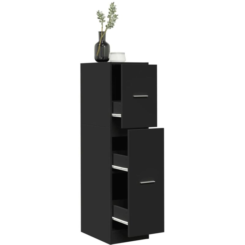 foto del prodotto vidaxl armadietto da farmacia nero 30x41x118 cm in truciolato