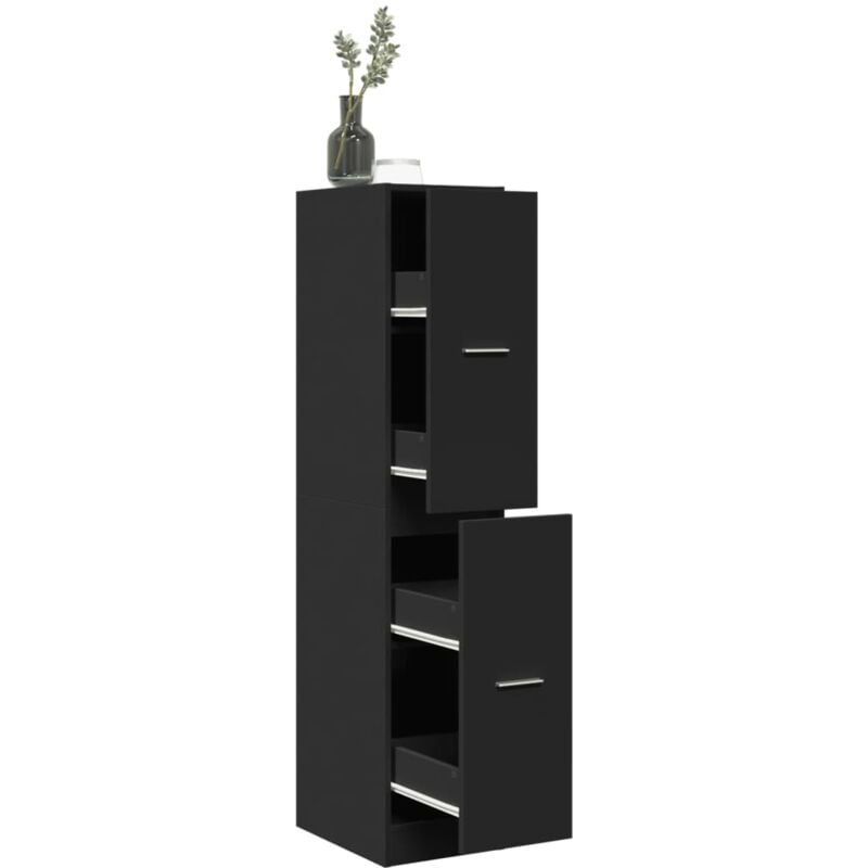 foto del prodotto vidaxl armadietto da farmacia nero 30x41x144,5 cm in truciolato