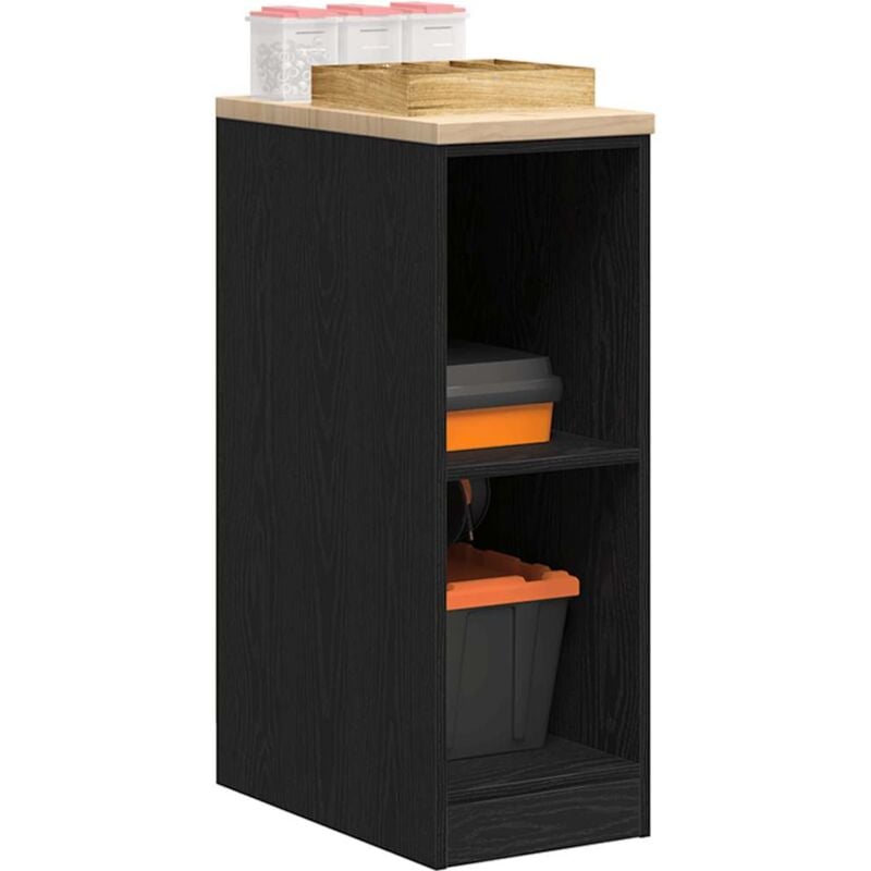 foto del prodotto vidaxl armadietto da garage nero 30x51x85 cm in legno massello di pino