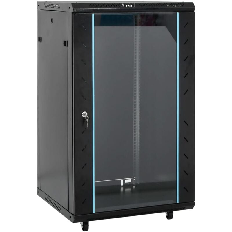 foto del prodotto vidaxl armadietto di rete 18u 19 ip20 nero 60x60x100 cm