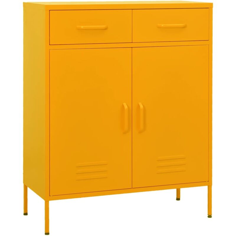 foto del prodotto vidaxl - armadietto giallo senape 80x35x101,5 cm in acciaio