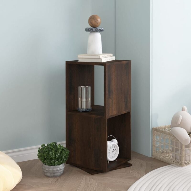 foto del prodotto vidaxl armadietto girevole rovere fumo 34,5x34,5x75,5 cm truciolato