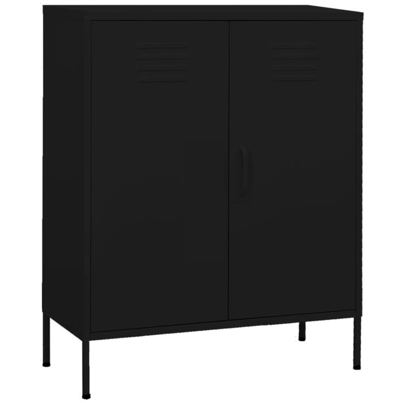 foto del prodotto vidaxl armadietto nero 80x35x101,5 cm in acciaio
