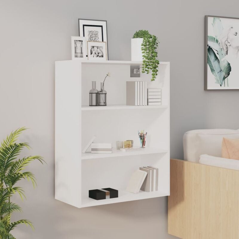 foto del prodotto vidaxl armadietto pensile a parete bianco 69,5x32,5x90 cm