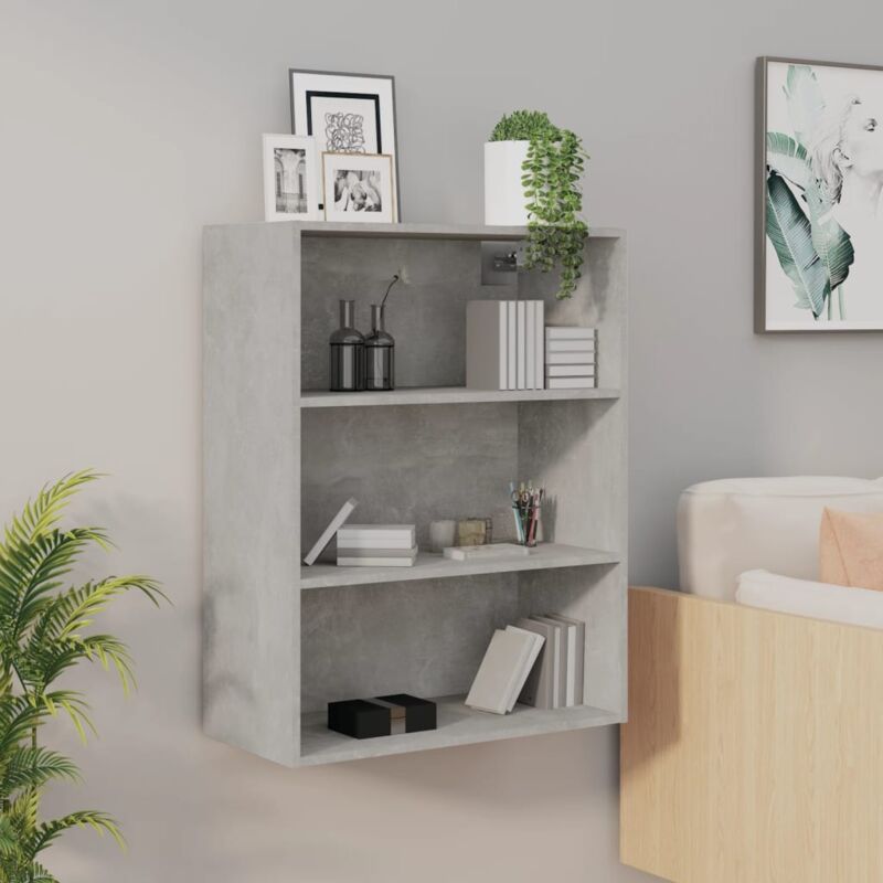 foto del prodotto vidaxl armadietto pensile a parete grigio cemento 69,5x32,5x90 cm