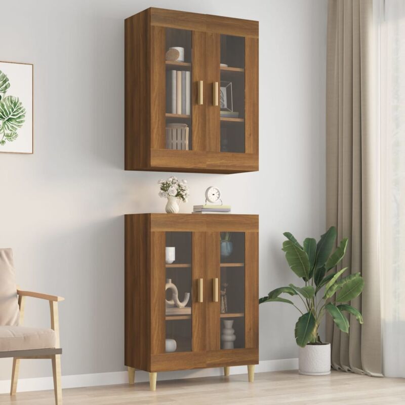 foto del prodotto vidaxl armadietto pensile a parete rovere marrone 69,5x34x90 cm