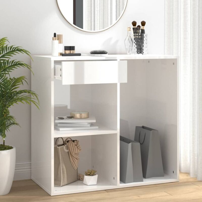 foto del prodotto vidaxl armadietto per cosmetici bianco lucido 80x40x75 cm in legno