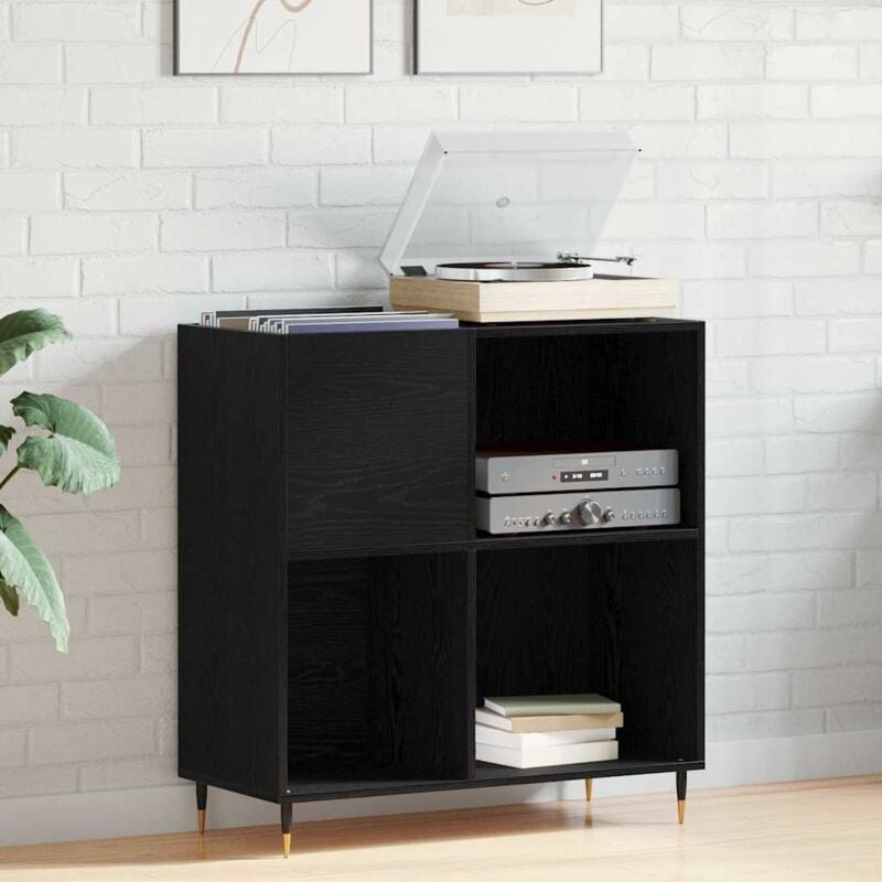 foto del prodotto vidaxl armadietto per dischi nero rovere 84,5x38x89 cm legno ingegnerizzato