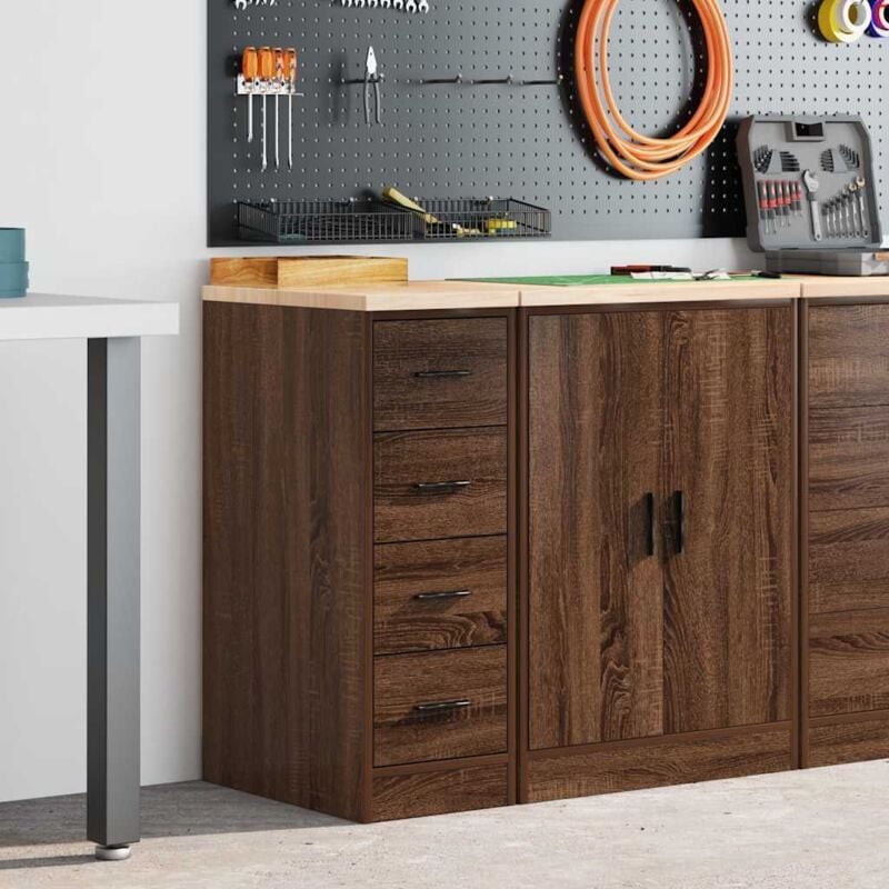 foto del prodotto vidaxl armadietto per garage in rovere marrone 30x51x85 cm