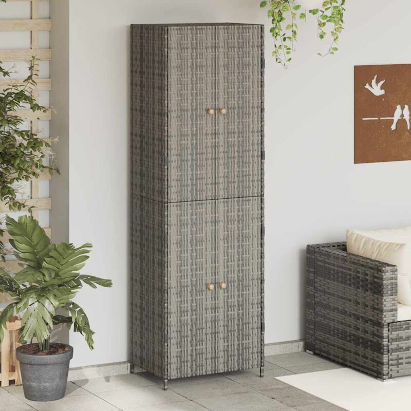 foto del prodotto vidaxl armadietto portaoggetti da giardino 59x40x180 cm in polyrattan