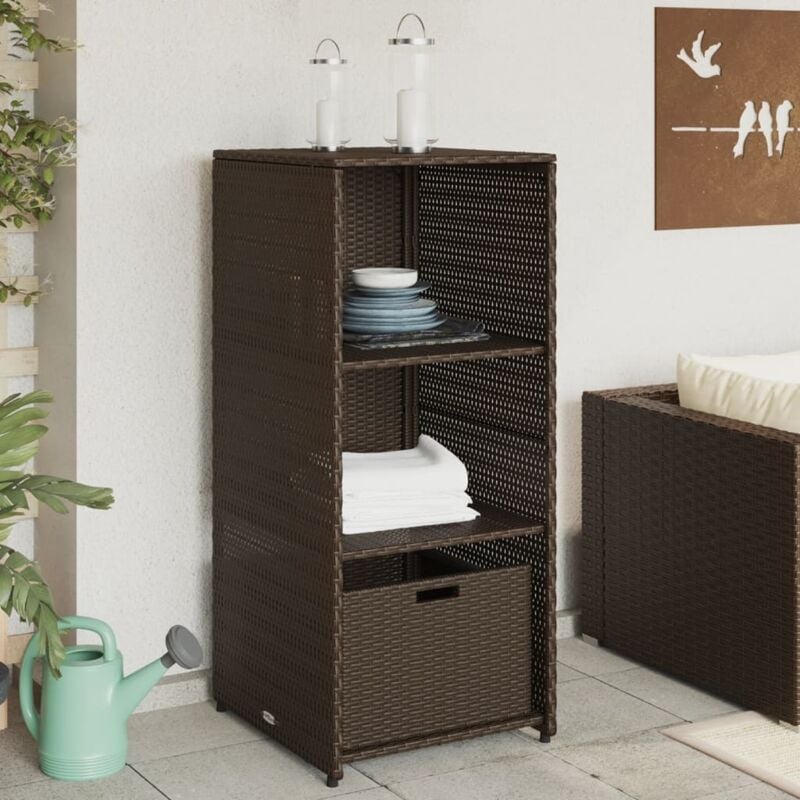 foto del prodotto vidaxl armadietto portaoggetti giardino marrone 50x55x115cm polyrattan