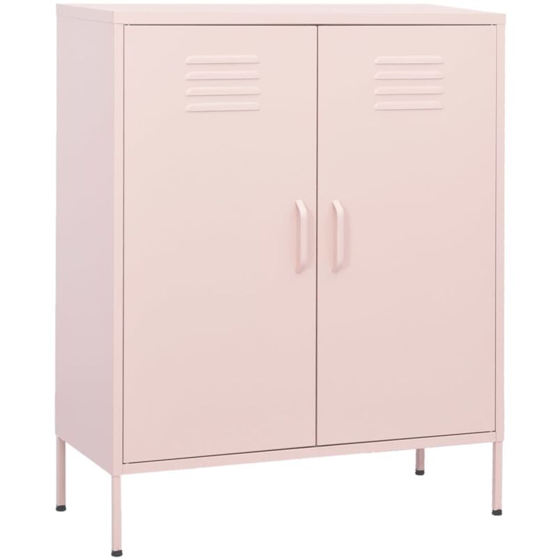 foto del prodotto vidaxl armadietto rosa 80x35x101,5 cm in acciaio