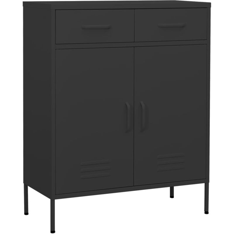 foto del prodotto vidaxl armadietto stile industrial con 2 cassetti e 2 ante vari colori colore antracite