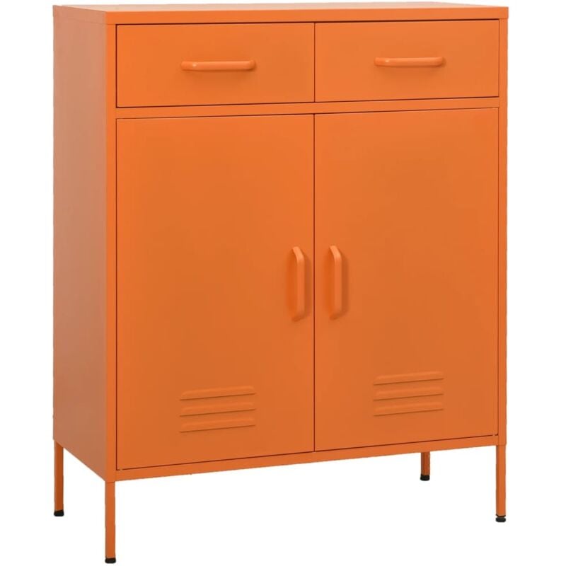 foto del prodotto vidaxl armadietto stile industrial con 2 cassetti e 2 ante vari colori colore arancione