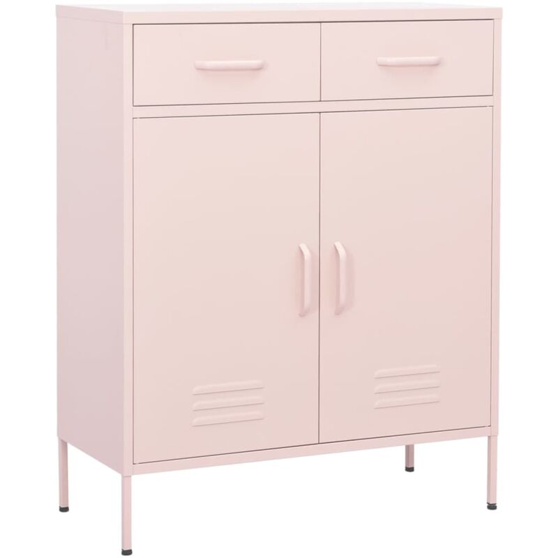 foto del prodotto vidaxl armadietto stile industrial con 2 cassetti e 2 ante vari colori colore rosa