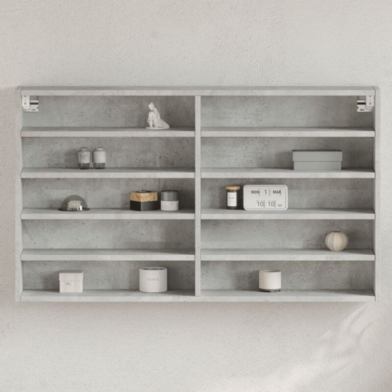 foto del prodotto vidaxl armadietto vetrina grigio cemento 100x15x58cm legno multistrato