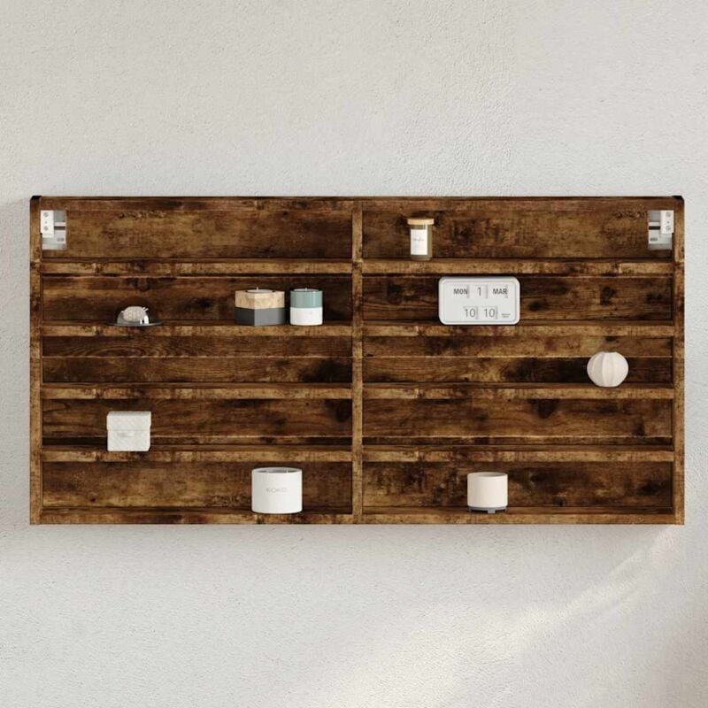 foto del prodotto vidaxl armadietto vetrina rovere fumo 100x8,5x50 cm legno multistrato
