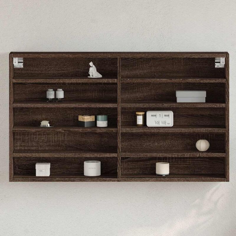 foto del prodotto vidaxl armadietto vetrina rovere marrone 100x15x58cm legno multistrato
